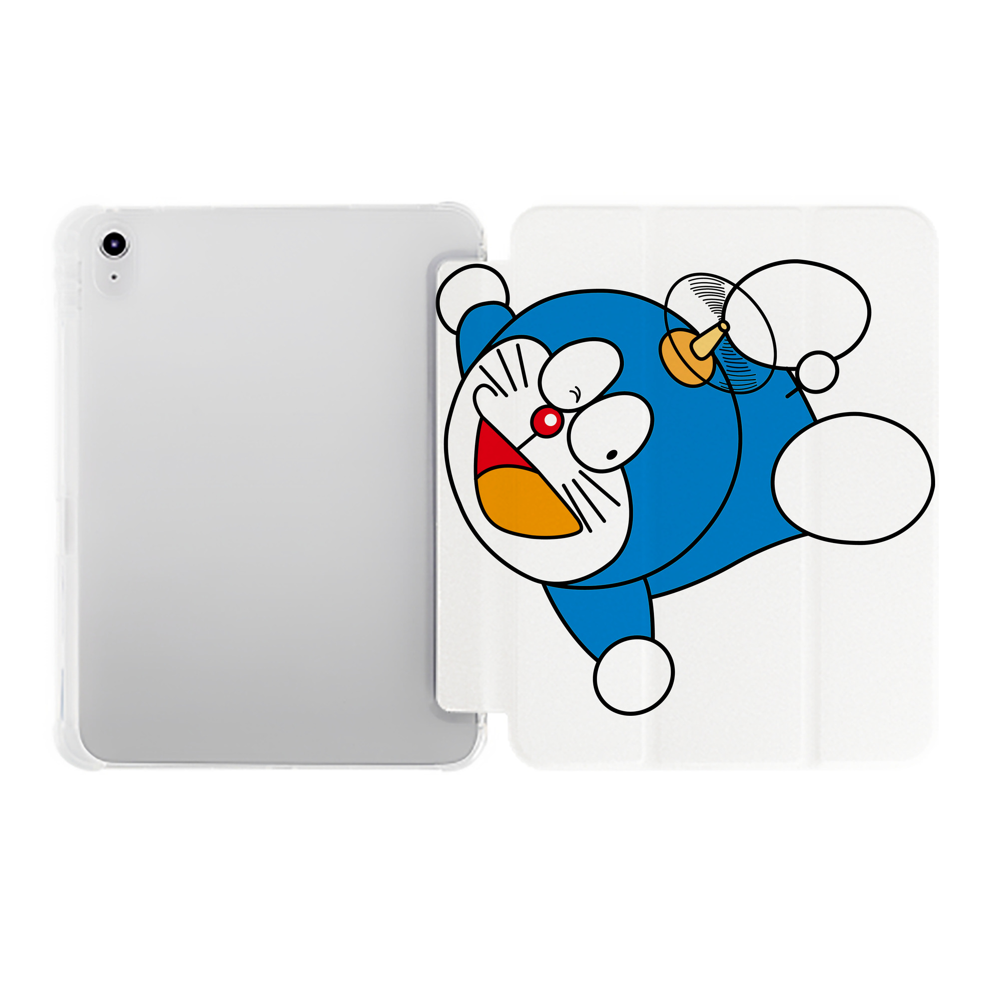 （画像用） ドラえもん Doraemon IPad ケース ペン収納付き 三つ折りスタンド PUレザー×シリコン 対応機種9.5/10.5/10.9インチ